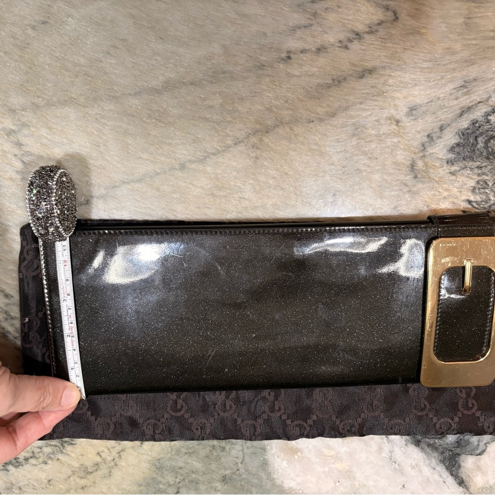 Gucci Black Clutch with Gold Buckle - Picture 9 of 10
